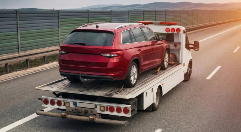 Guincho para carros em Poços de Caldas – carro sendo carregado em plataforma
